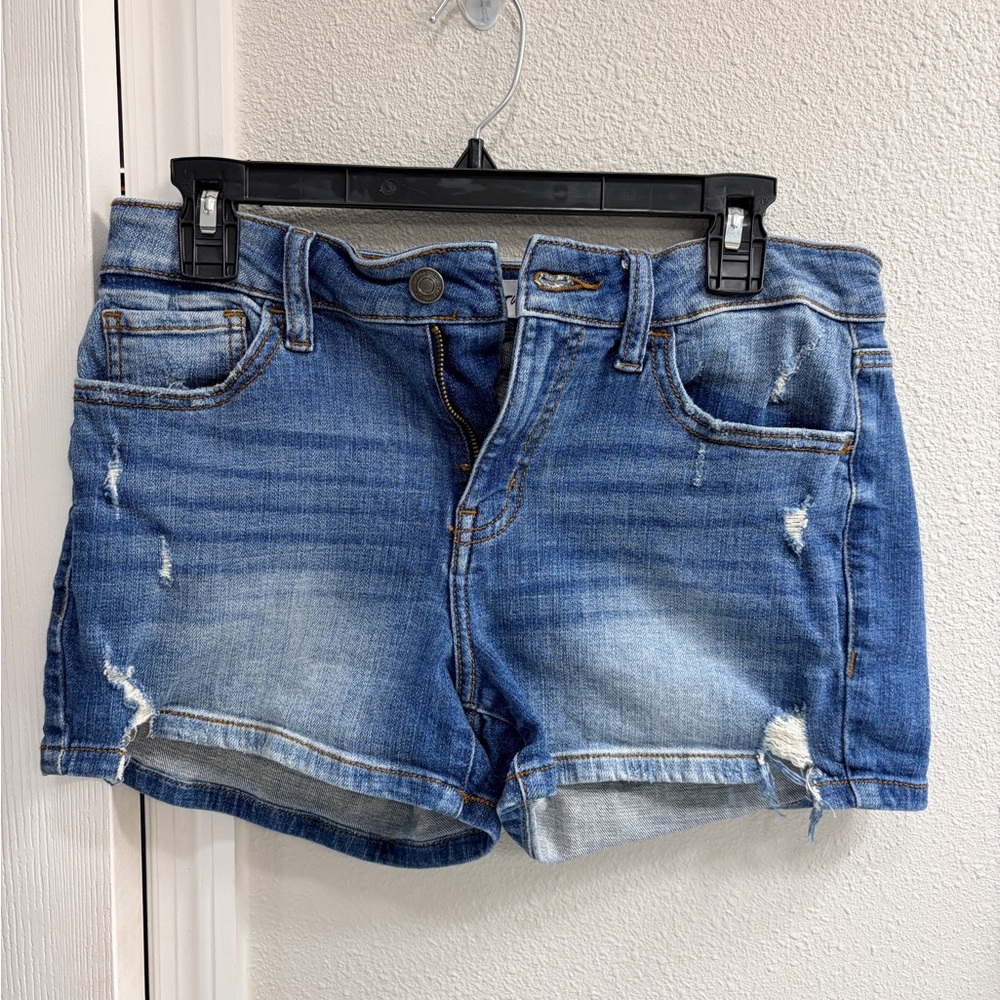 Studio Blue Distressed Blue Jean Shorts